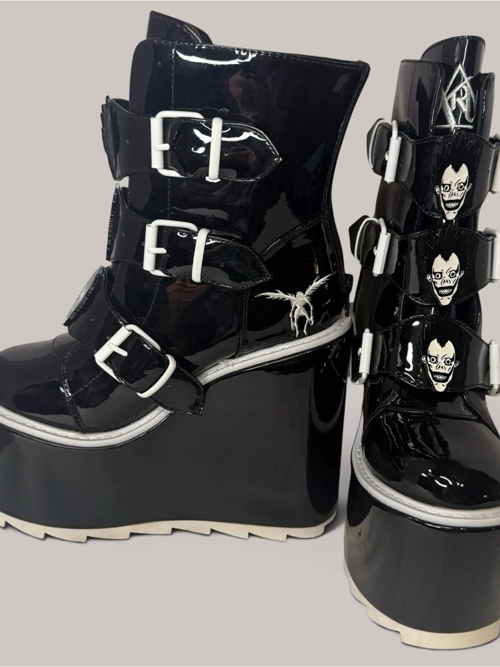 YRU x Death Note Ryuk Dune Lo Platform Boots Size 6 Goth Anime Rare
